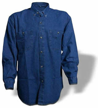 camisa de mezclilla peso completo